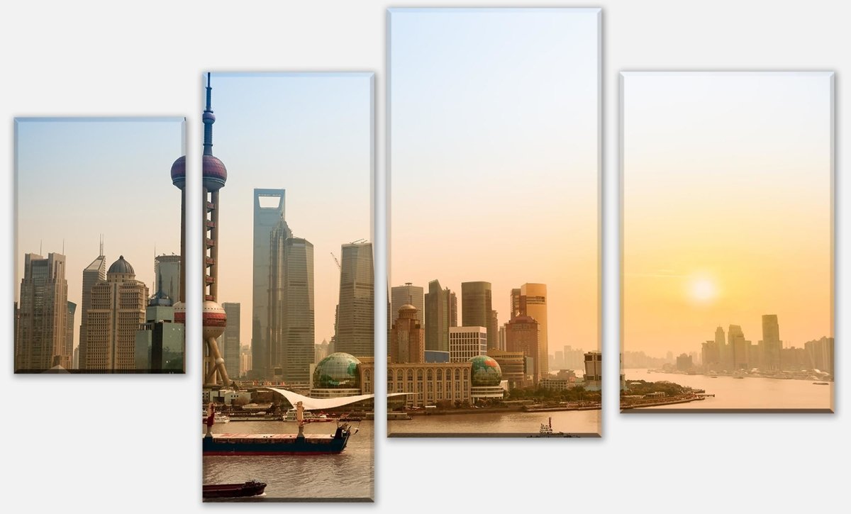 Leinwandbild Mehrteiler Shanghai Bund China M0278