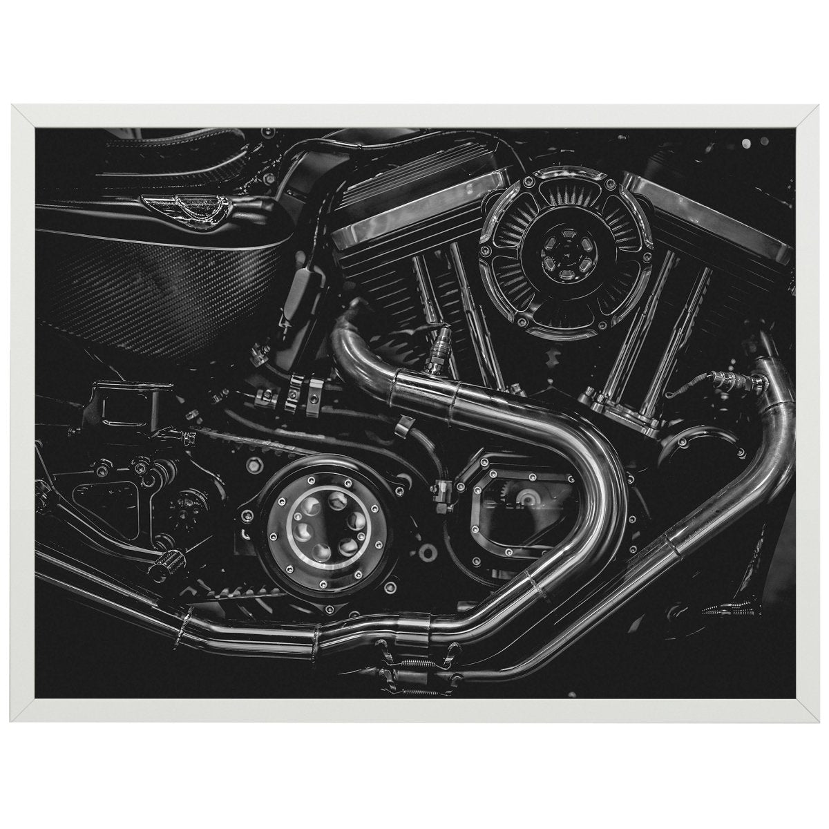 wandmotiv24 Poster, Poster - Motorrad, Motor, schwarz - M0278 - Bild 1
