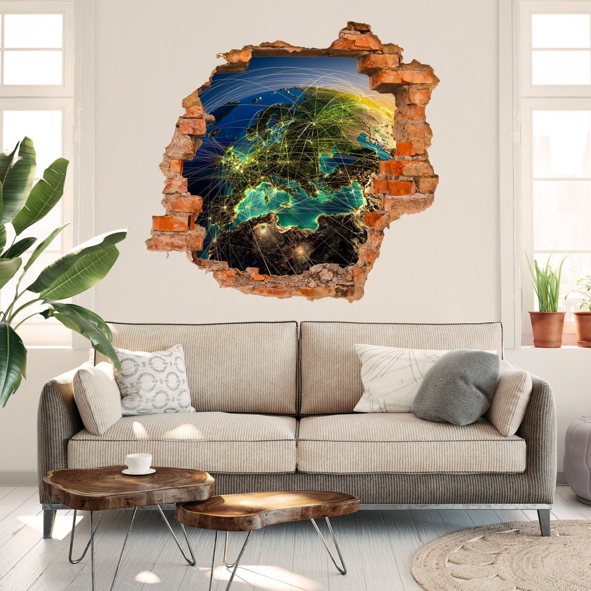 3D wall sticker Connected World - Wall Decal M0279