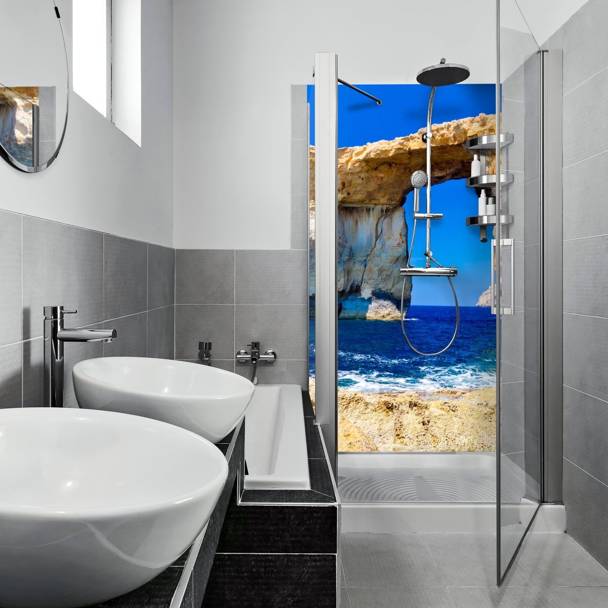 Duschwand Blaues Fenster Gozo M0288 entdecken - Bild 1