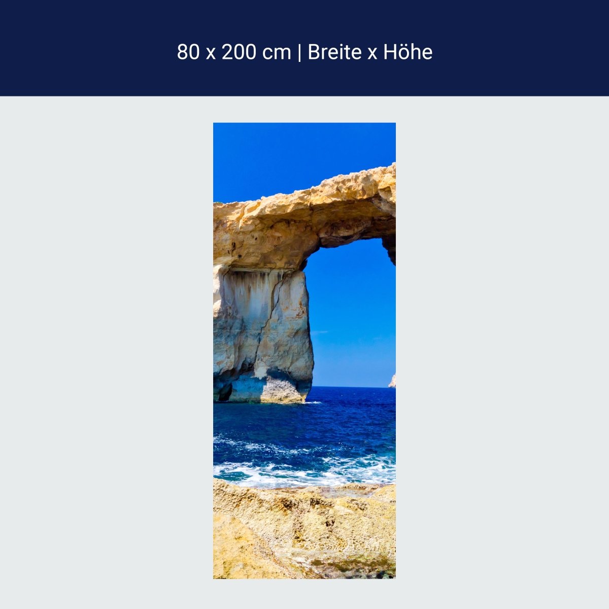 Paroi de douche bleue fenêtre Gozo M0288