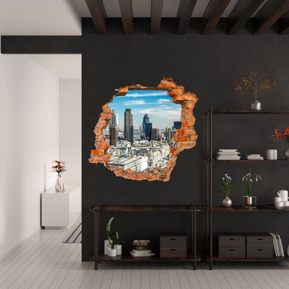 Sticker mural 3D London skyline - Wall Decal M0296