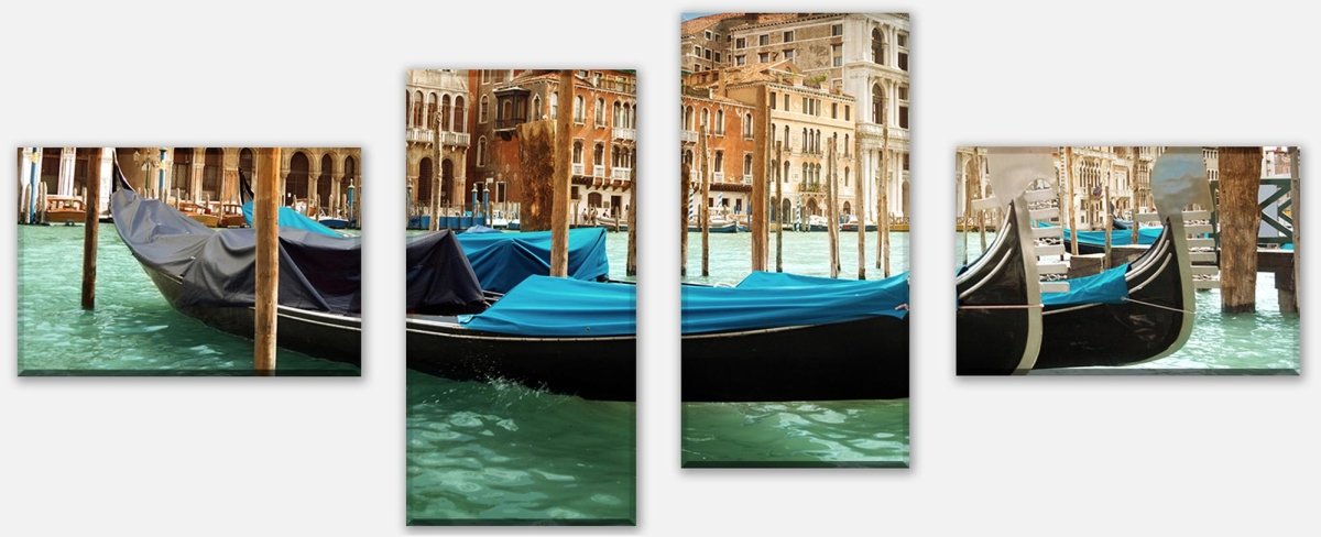 Leinwandbild Mehrteiler Gondeln Venedig M0299