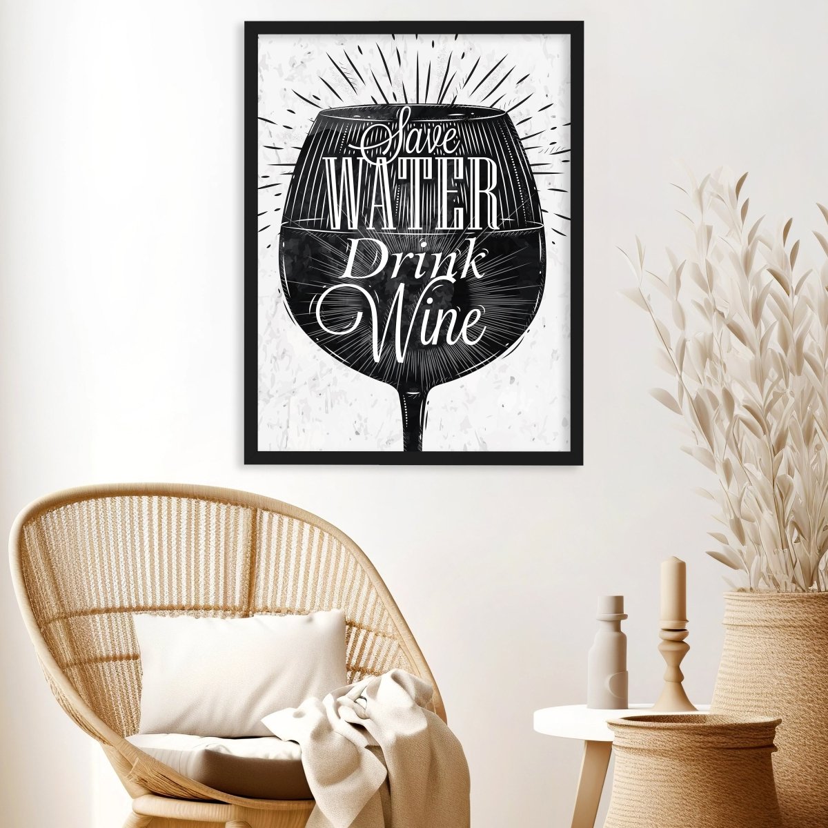 wandmotiv24 Poster, Poster - Spruch, Wein, Wasser, Glas - M0301 - Bild 3