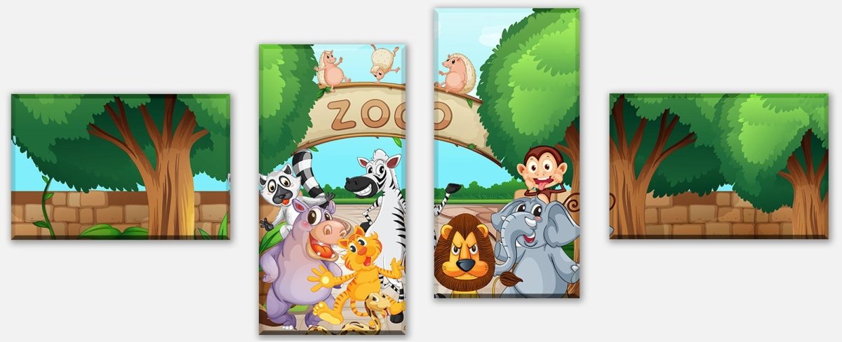 Canvas print Divider zoo animals children M0302
