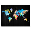Canvas Print World map landscape format colorful map pastel colors M0306