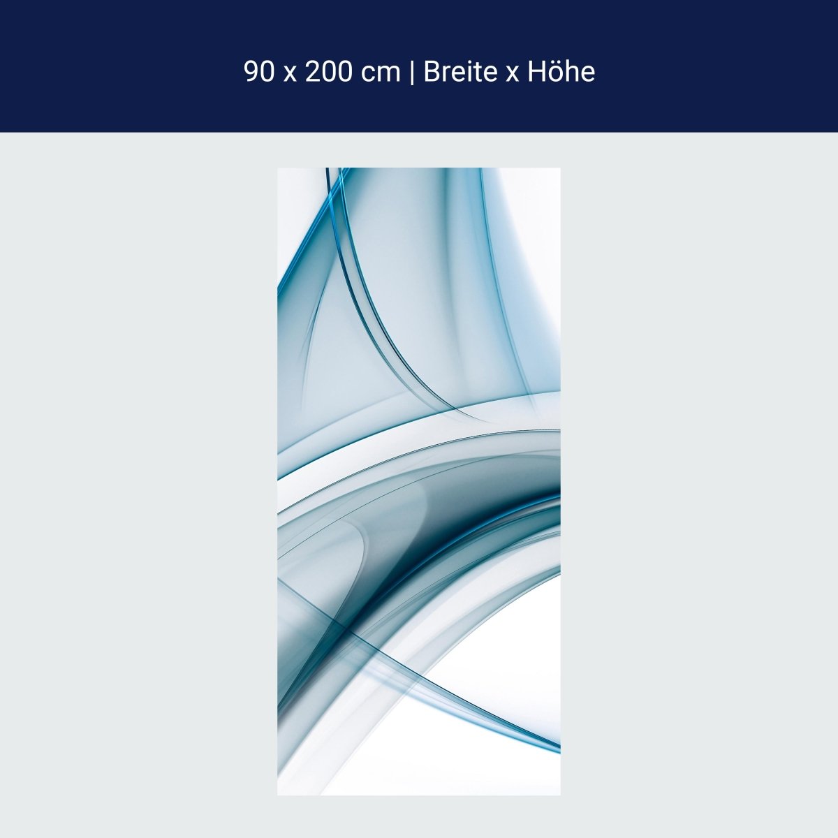 Shower Screen Blue Glass Wave M0307