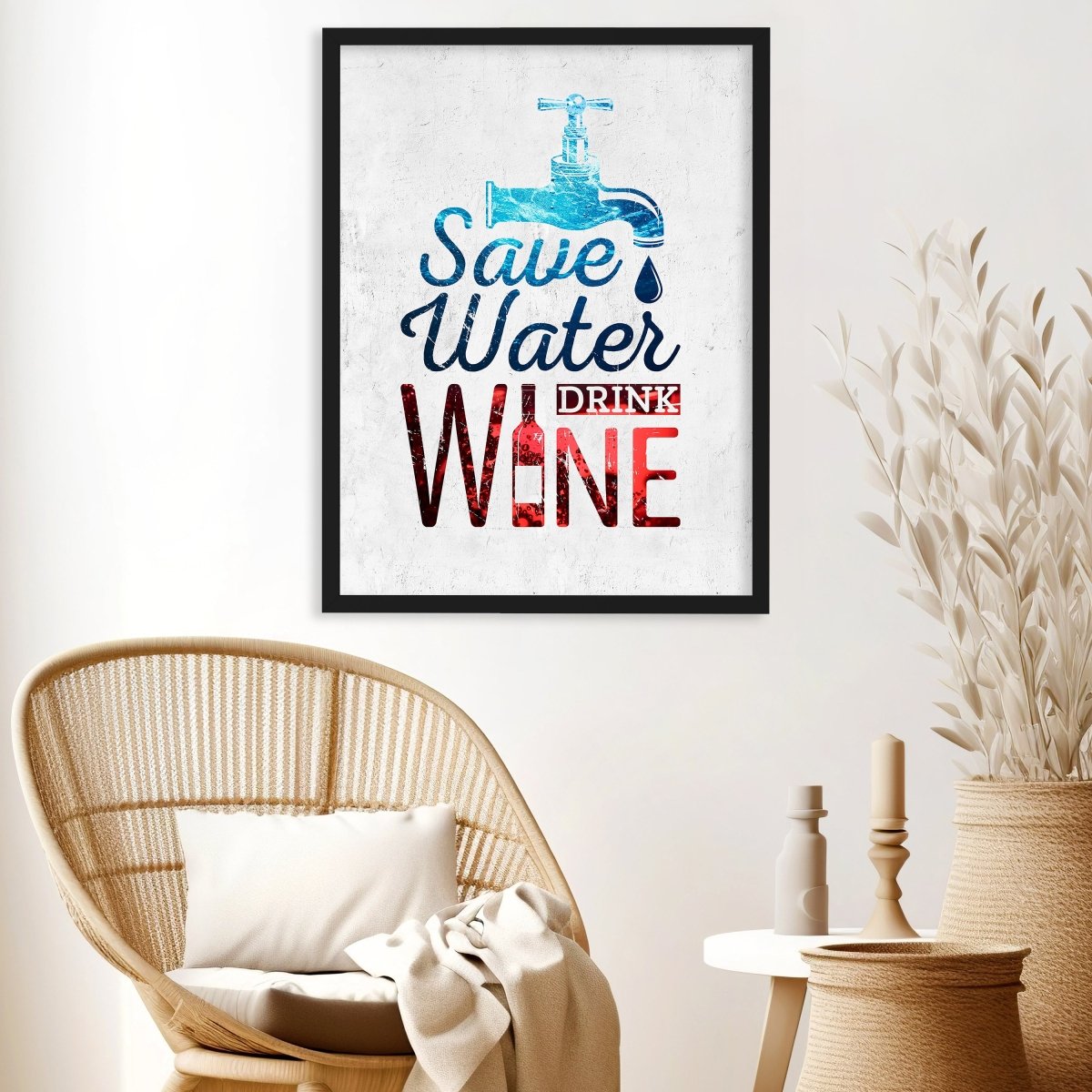 wandmotiv24 Poster, Poster - Spruch, Wein, Wasser - M0307 - Bild 3