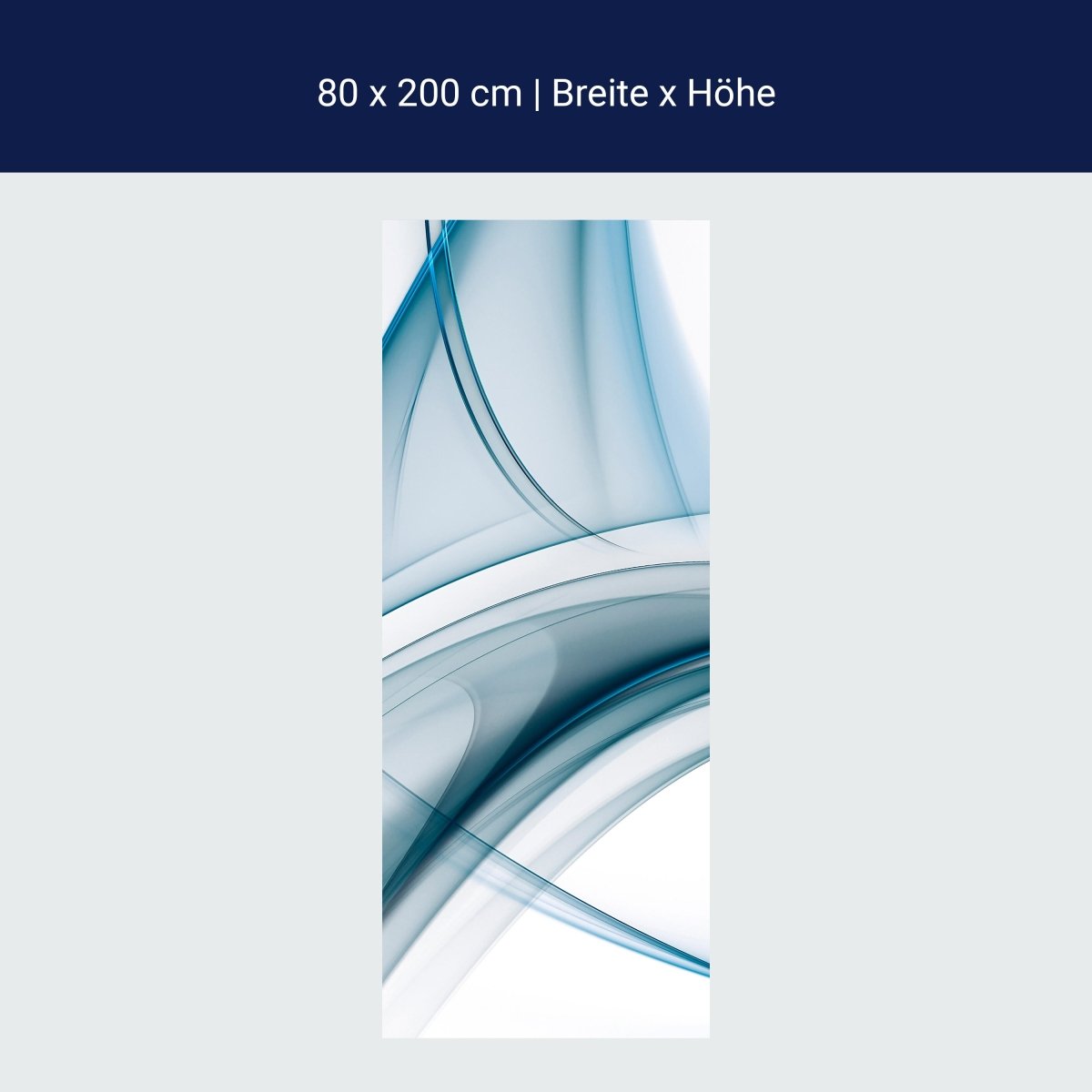 Papier peint de porte vague de verre bleu M0307