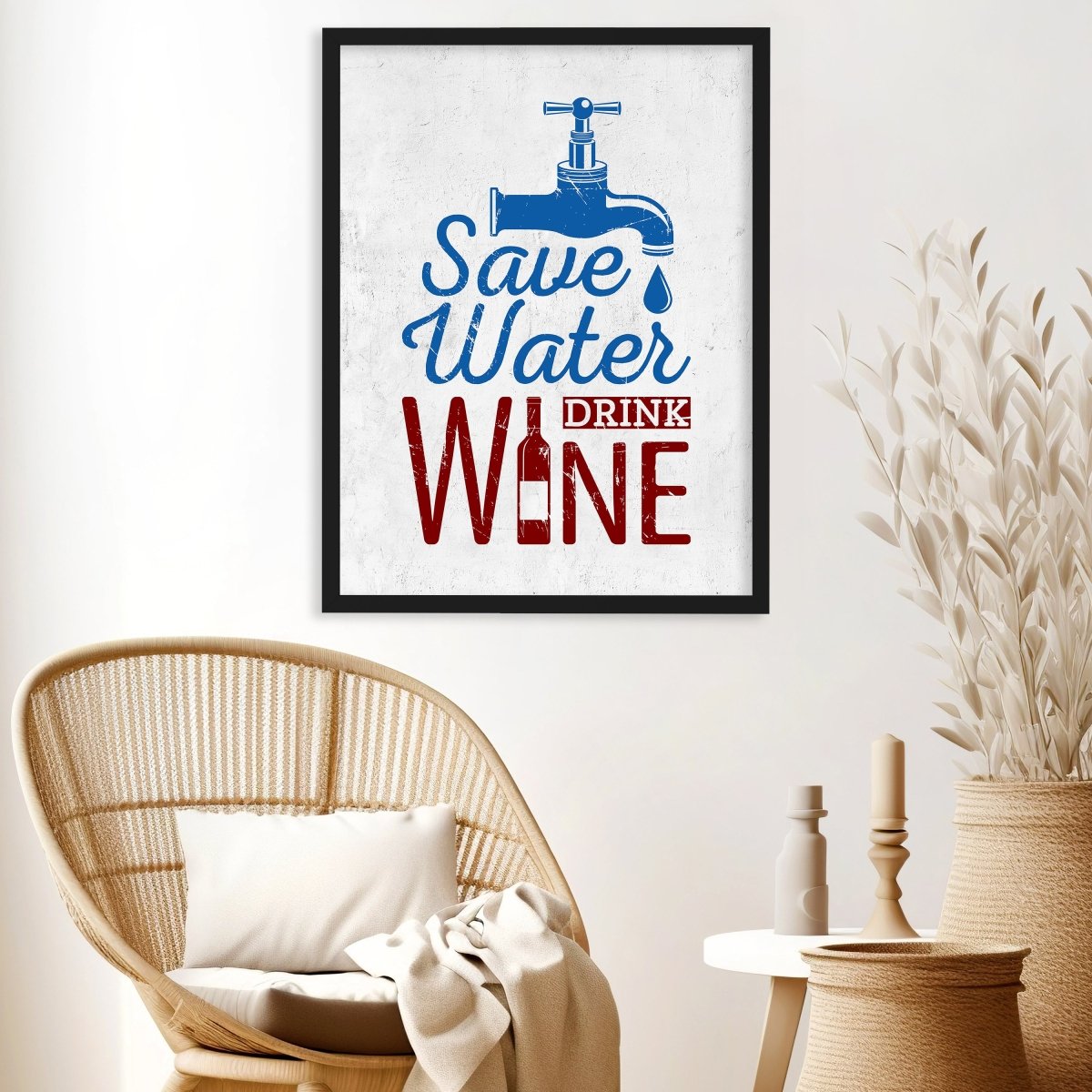wandmotiv24 Poster, Poster - Spruch, Wein, Wasser - M0308 - Bild 3