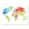Leinwandbild Weltkarte, Querformat, Hello World Landkarte M0310
