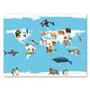 Canvas Print World Map Landscape Kids Map Animals M0311