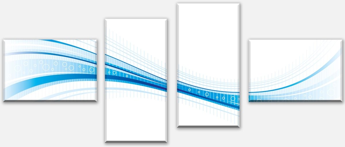 Stretched Canvas Print Blue Wave M0312