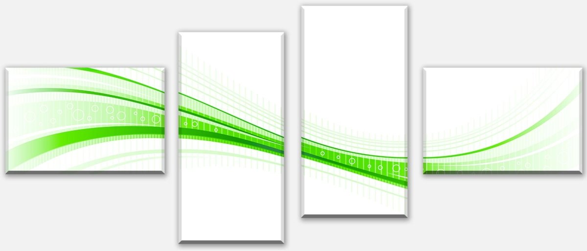 Leinwandbild Mehrteiler Grüne Welle M0313