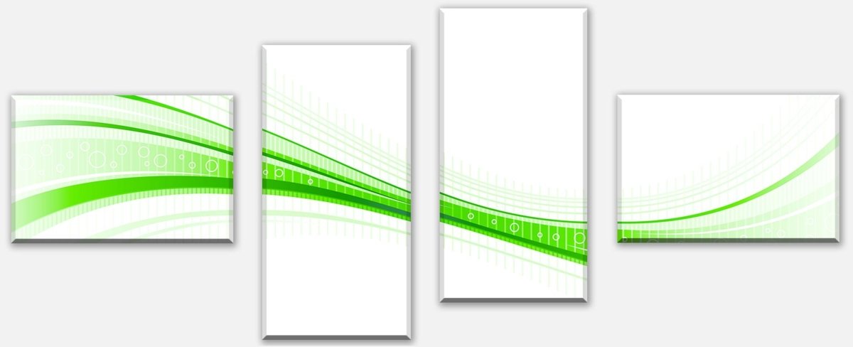 Leinwandbild Mehrteiler Grüne Welle M0313