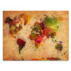 Leinwandbild Weltkarte, Querformat, Landkarte bunt, Pastell, Grunge M0313