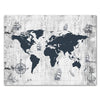 Canvas Print World map, landscape format, maritime map M0315