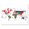 Canvas Print World map landscape, world flags M0316