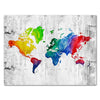Canvas Print World Map Landscape Colored Map Concrete M0317
