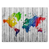 Canvas Print World Map Landscape Colorful Map Metal M0318