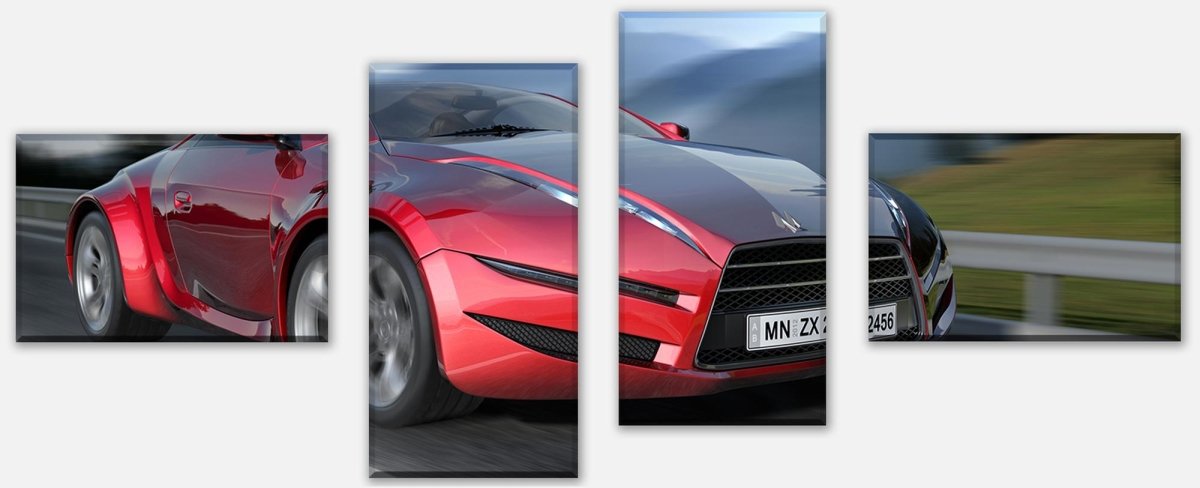 Stretched canvas print M0332 moving sports car
