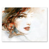Leinwandbild Kunst, Querformat, Aquarell einer Frau, Wasserfarbe M0333