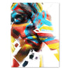 Toile d'art, portrait, effet double exposition, visage coloré M0346