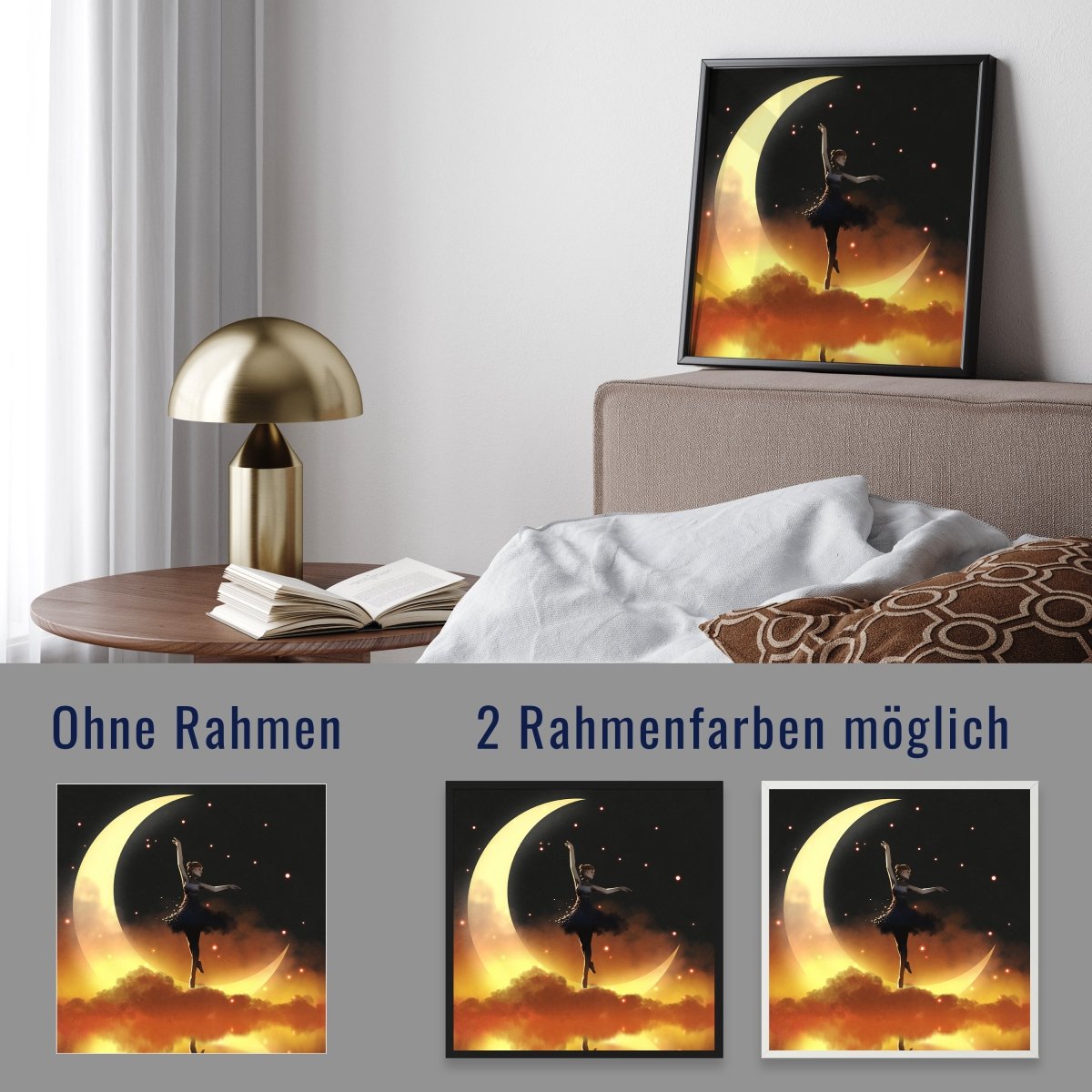 wandmotiv24 Poster, Poster - Kunst, Mond, Tänzerin, Sterne - M0346 - Bild 4