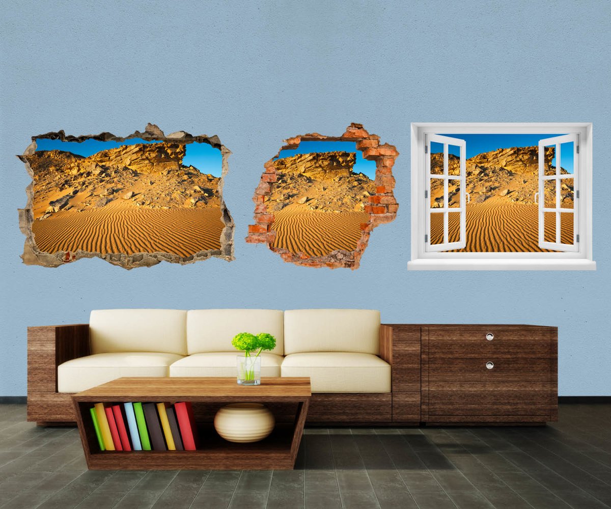 3D-Wandtattoo Goldene Wüste entdecken - Wandsticker M0350 - Bild 1