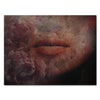 Leinwandbild Frauen-Lippen, Querformat, Lippen, Blumen, Beton M0356