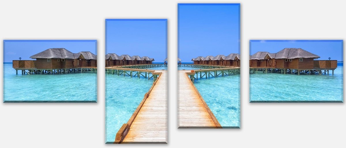 Leinwandbild Mehrteiler Malediven Ferienhäuser M0362
