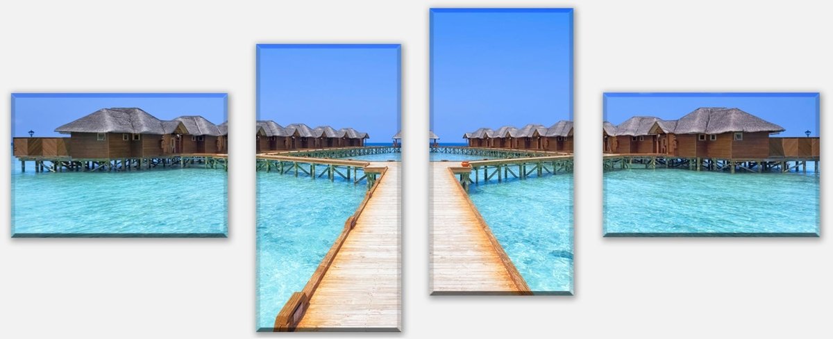 Leinwandbild Mehrteiler Malediven Ferienhäuser M0362
