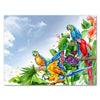 Tableau sur toile Animaux, format paysage, perroquets sur palmier M0362