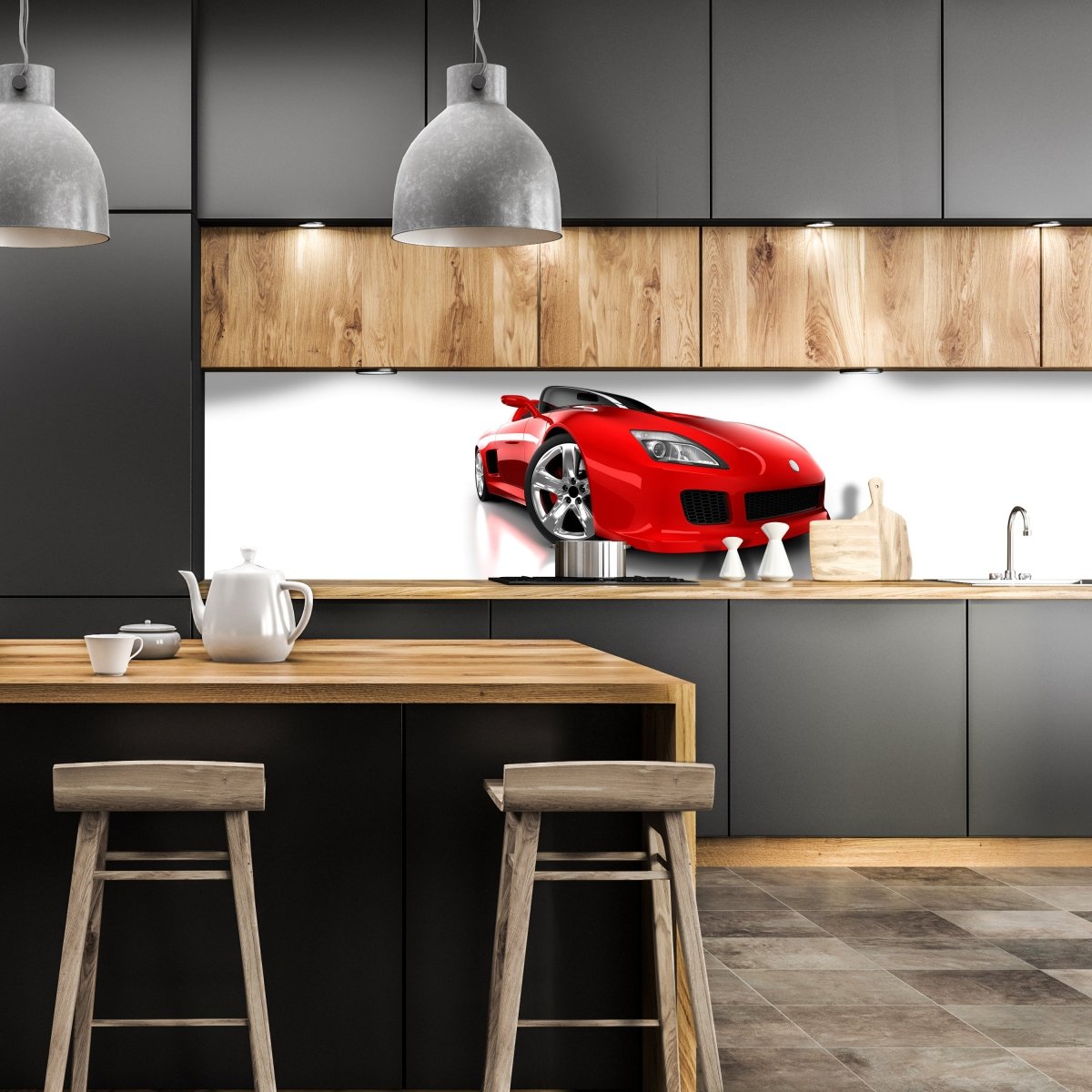 Küchenrückwand Roter Sportwagen M0371 entdecken - Bild 1