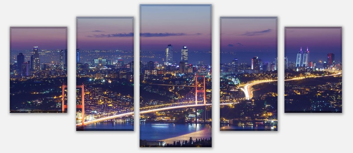 Leinwandbild Mehrteiler Istanbul bei Nacht M0374 entdecken - Bild 1