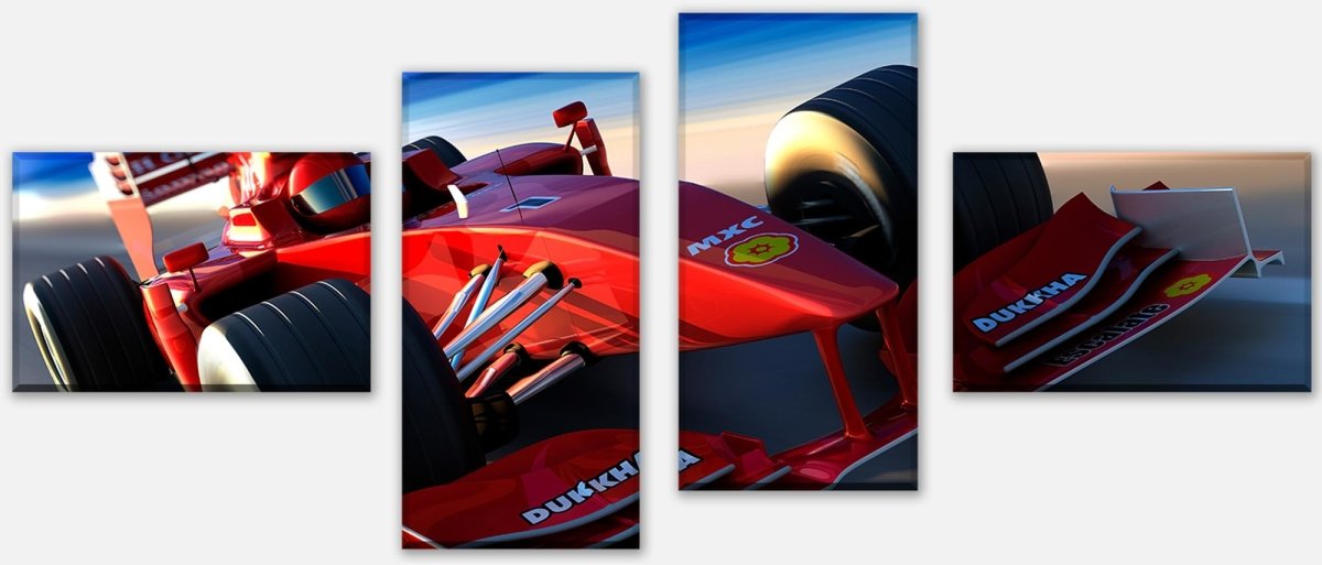 Tableau sur toile Diviseur Ferrari en action M0376