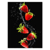 Leinwandbild Obst & Gemüse, Hochformat, Erdbeeren & Wasser M0380