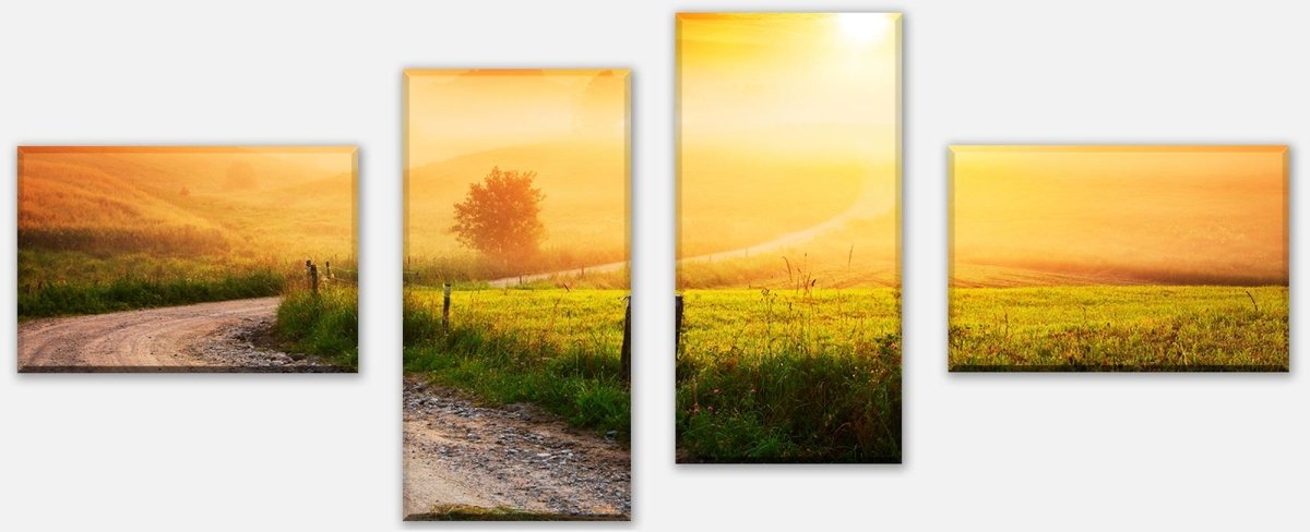 Canvas print Multi-part Path in the morning haze M0384