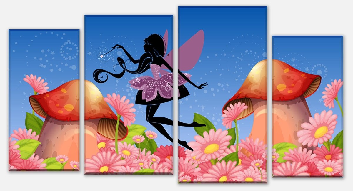 Stretched canvas print Fairy in the field of flowers M0392