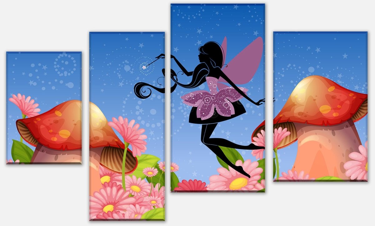 Stretched canvas print Fairy in the field of flowers M0392
