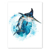 Canvas print Maritime portrait swordfish watercolor painting M0394