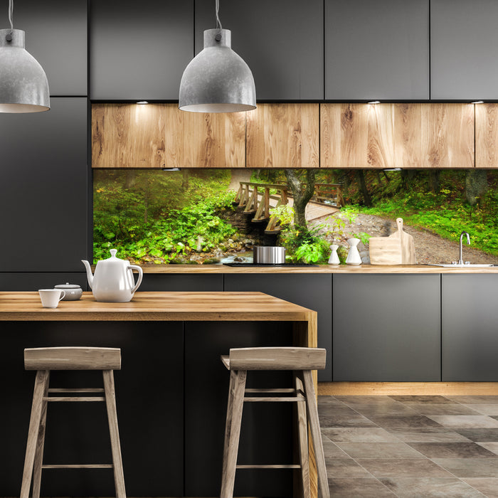 Küchenrückwand Waldweg mit Bach M0397 entdecken - Bild 1