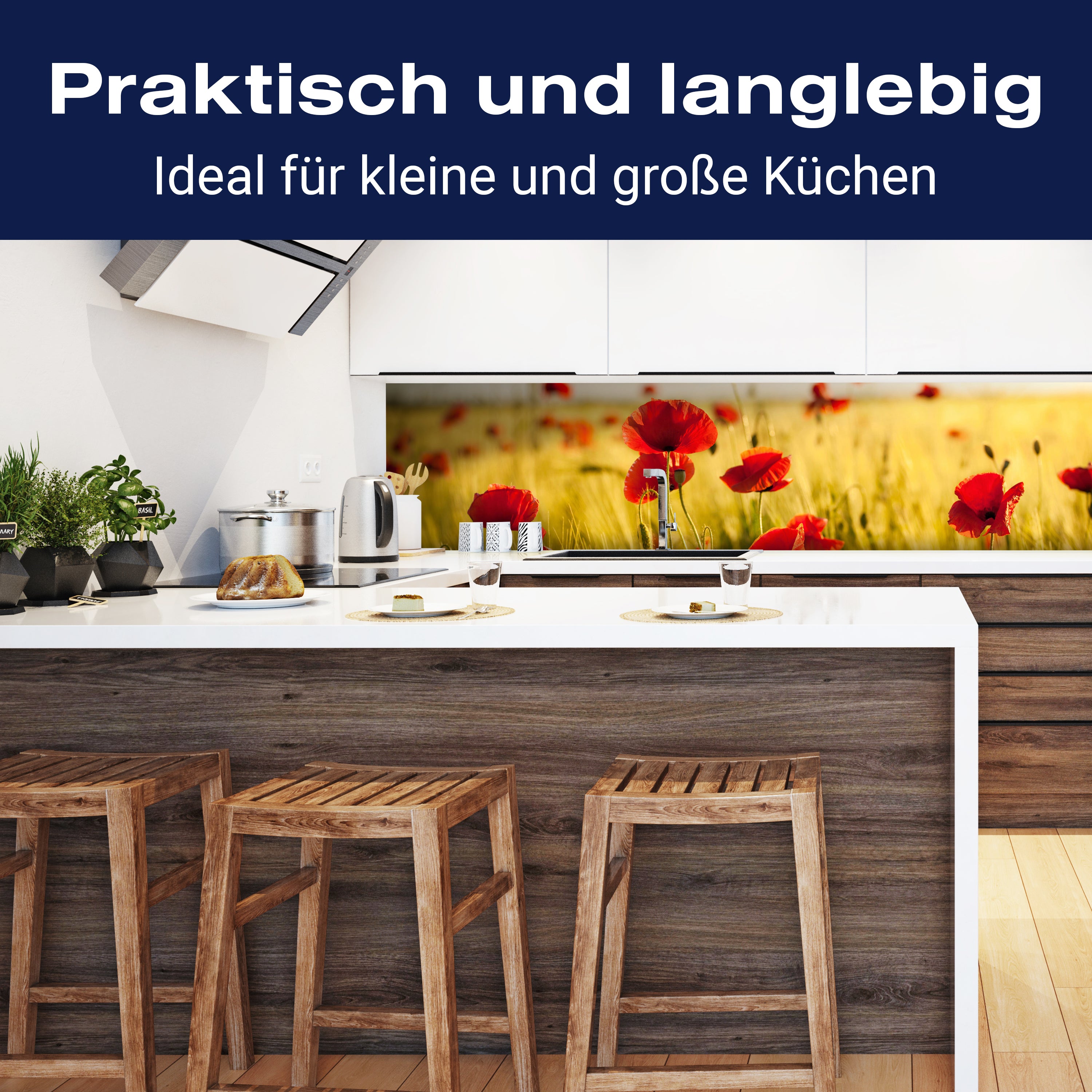 Küchenrückwand Kornfeld mit Mohnblumen M0398 entdecken - Bild 3