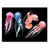 Canvas print Maritime landscape colorful jellyfish watercolor painting M0398