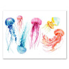Canvas print Maritime Landscape Jellyfish Colorful Watercolor Painting M0399