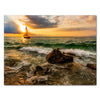 Tableau sur toile Format paysage maritime voilier coucher de soleil bateau M0401