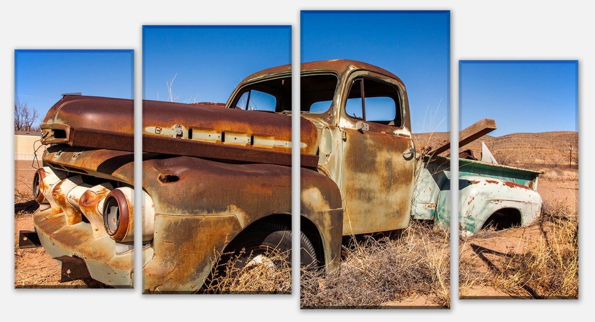 Stretched Canvas Print Old Picup in the Desert M0407