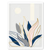 Leinwandbild Kunst, Hochformat, Blüte, Pflanze, Blau, Gold M0417