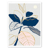 Leinwandbild Kunst, Hochformat, Palme, Pflanze, Blatt, Gold M0418