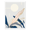 Leinwandbild Kunst, Hochformat, Pflanze & Sonne, Blau, Gold M0419
